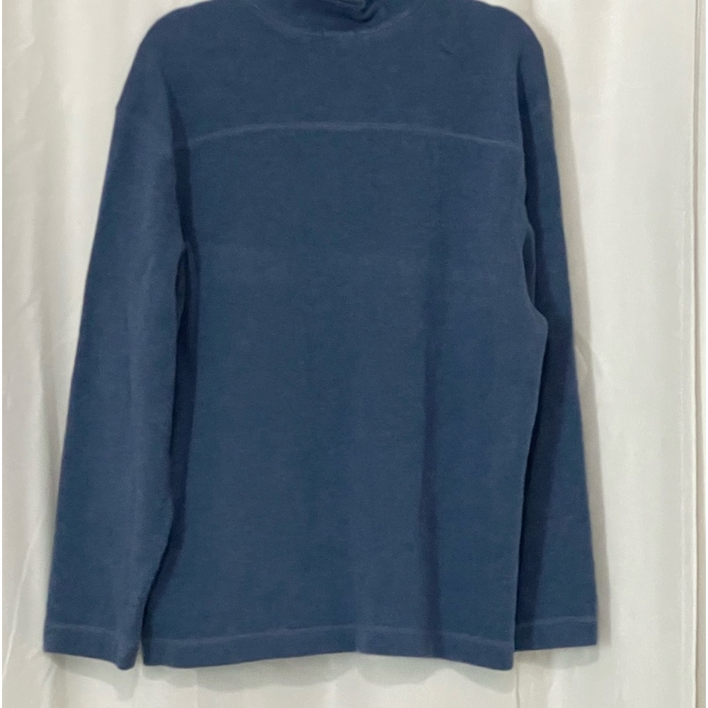 Old Navy Pullover Sweater Men's XL Blue Mock Neck Long Sleeves 1/2 Zip - Picture 2 of 7